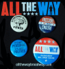 All the Way the Broadway Play - Set of Four Buttons on Souvenir Card 